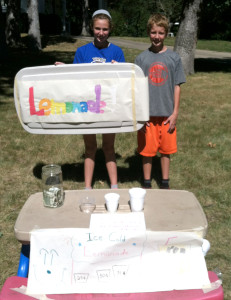 Some students do their service learning off-site. Eva and Sean Deegan held a lemonade sale over their summer break to raise money for CMC programs.