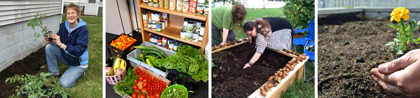 Garden and food pantry collage